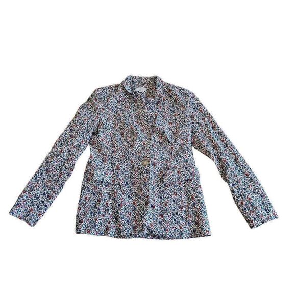 Loft womens Sz 0 multicolor floral blazer jacket - Picture 1 of 8